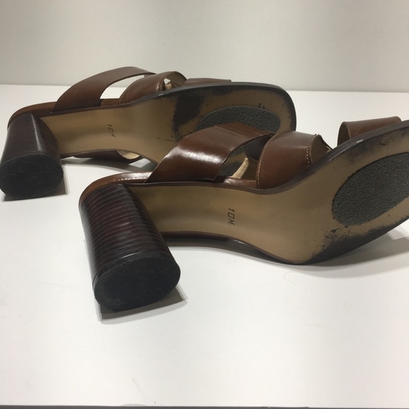 Enzo Angiolini Brown Leather Sandals with Heels 10 - Picture 8 of 8